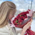 Букет из 9 бордовых кустовых роз